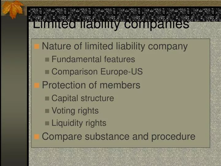 limited liability companies