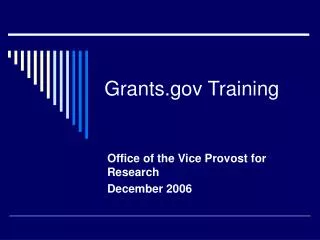 Grants Training