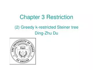 Chapter 3 Restriction