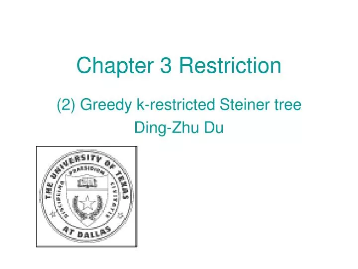 chapter 3 restriction