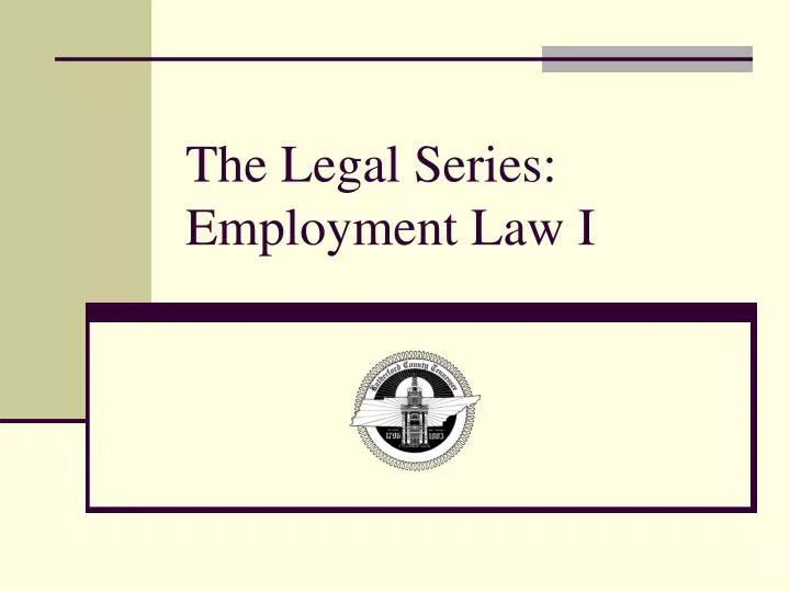 the legal series employment law i