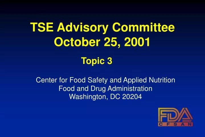 tse advisory committee october 25 2001