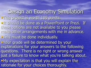Design an Economy Simulation