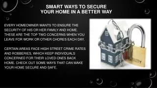 Smart Ways to Secure Your Home