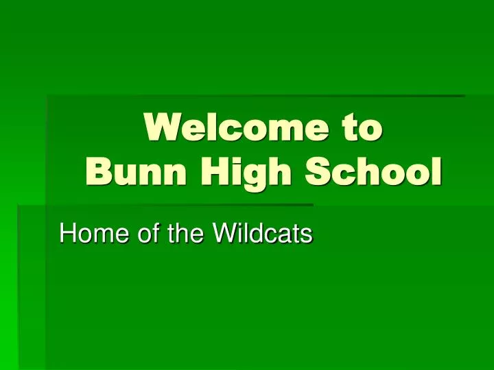 welcome to bunn high school