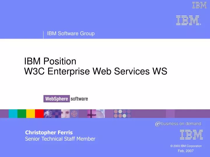 ibm position w3c enterprise web services ws