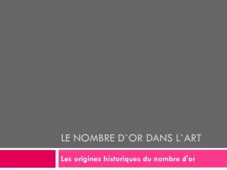 le nombre d or dans l art