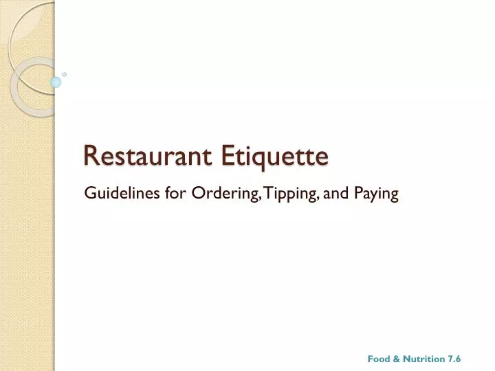 restaurant etiquette