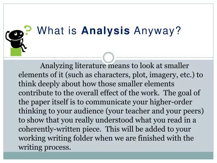 what is analysis anyway