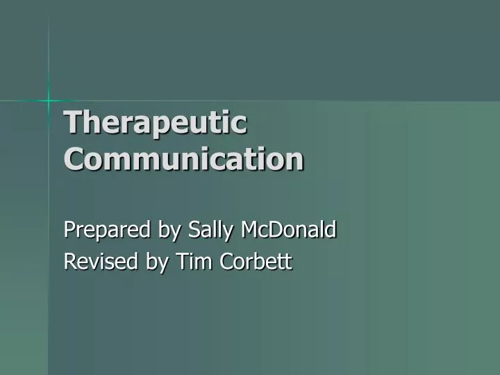 therapeutic communication
