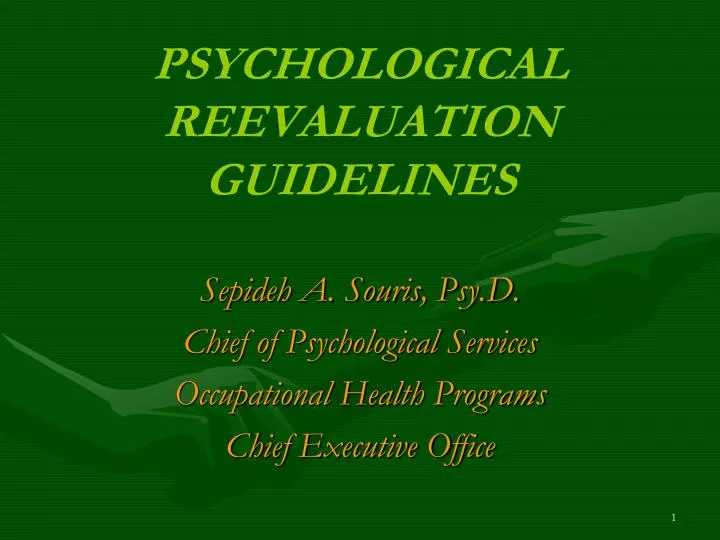 psychological reevaluation guidelines