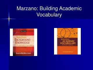 Marzano: Building Academic Vocabulary