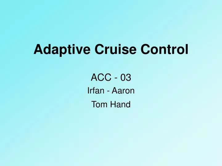 adaptive cruise control