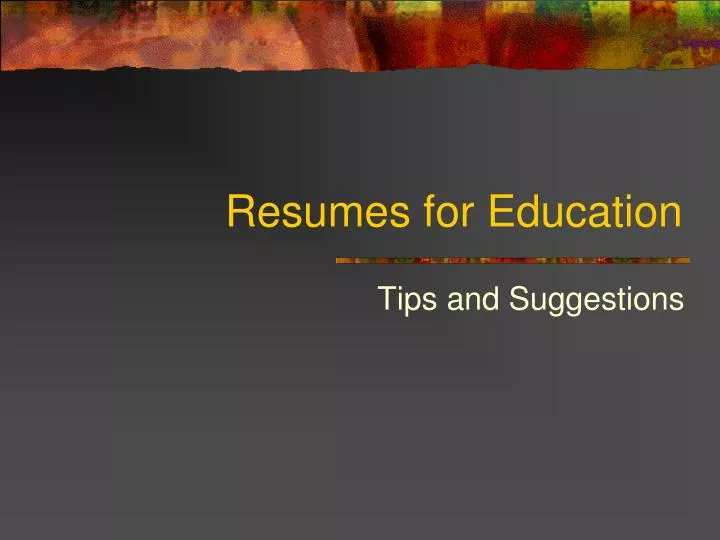 resumes for education