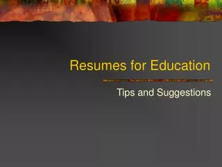 resumes for education