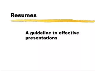 Resumes