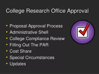 College Research Office Approval
