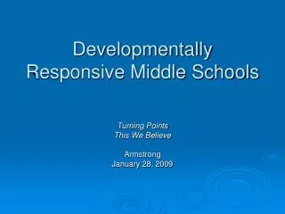 developmentally responsive middle schools