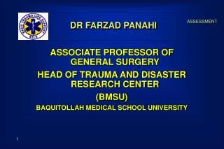 DR FARZAD PANAHI