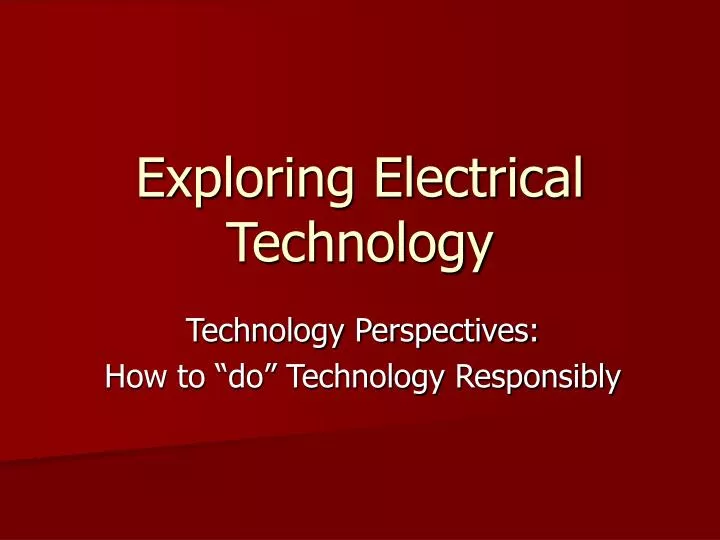 exploring electrical technology