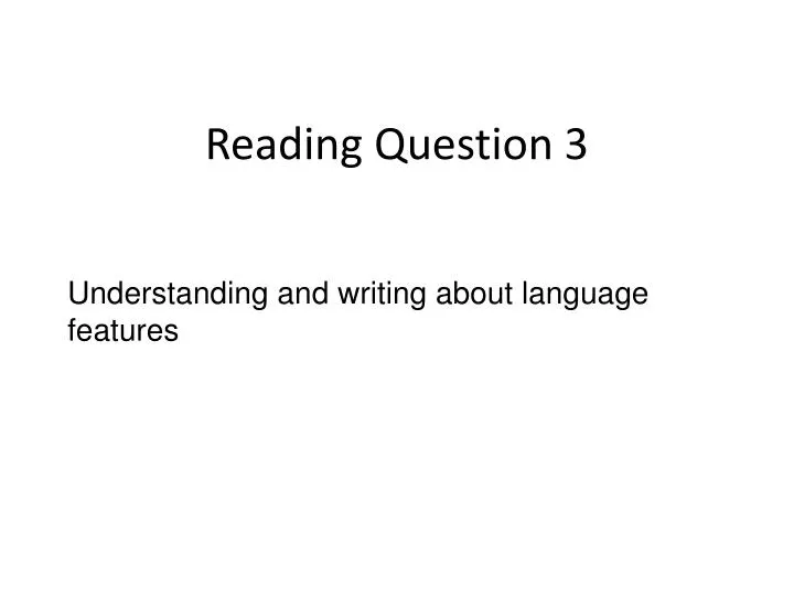 reading question 3