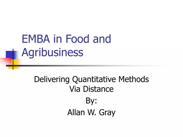 emba in food and agribusiness