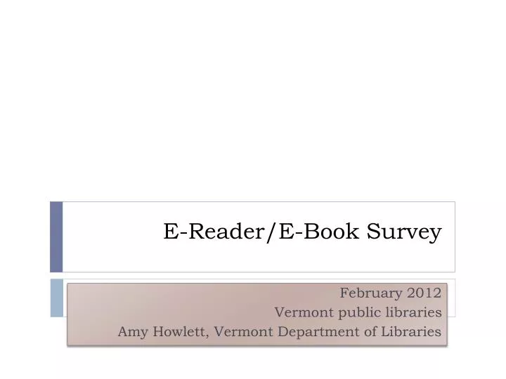 e reader e book survey