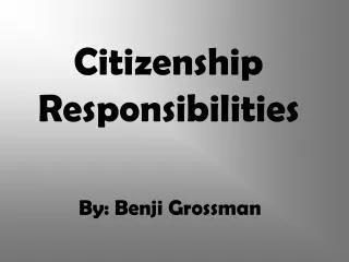 Citizenship Responsibilities