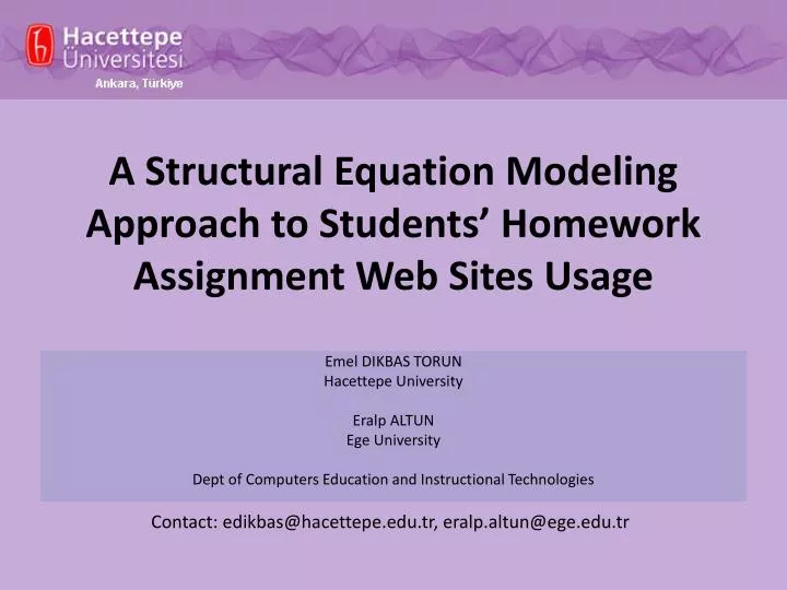 a structural equation modeling approach to students homework assignment web sites usage