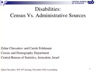 Disabilities: Census Vs. Administrative Sources