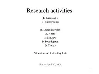 Research activities