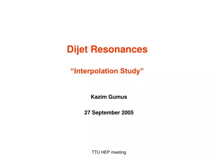 dijet resonances interpolation study