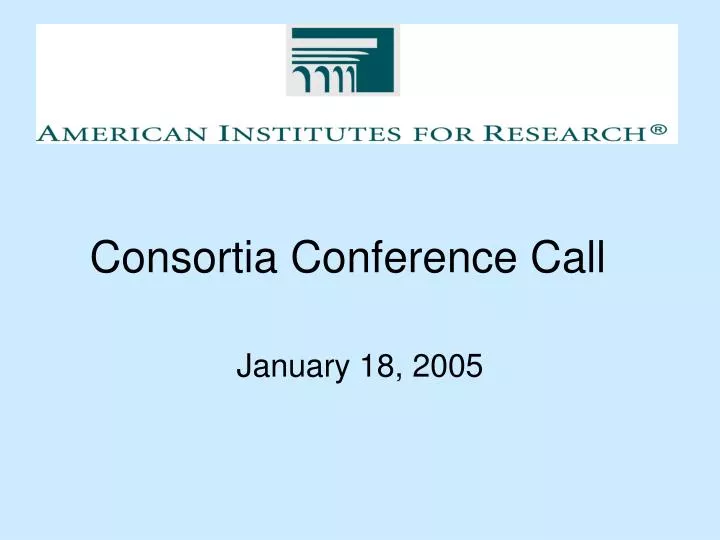 consortia conference call