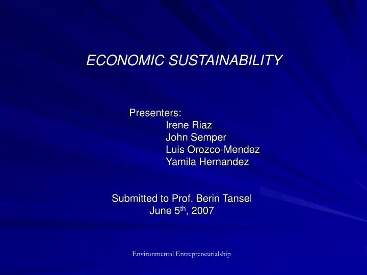 economic sustainability