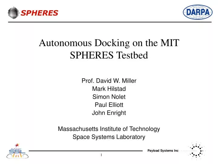 autonomous docking on the mit spheres testbed