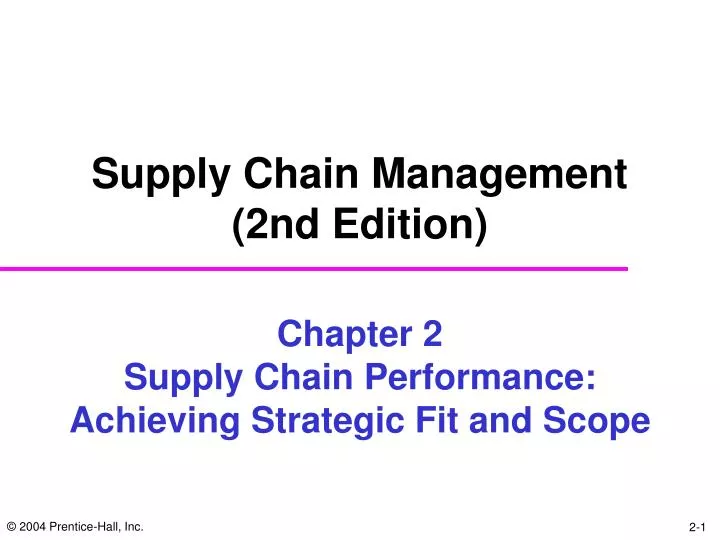 chapter 2 supply chain performance achieving strategic fit and scope