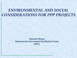 Sarazina Mumu Infrastructure Investment Facilitation Center (IIFC)