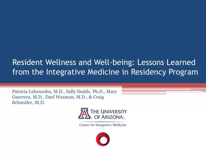 resident wellness and well being lessons learned from the integrative medicine in residency program