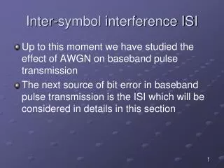 Inter-symbol interference ISI