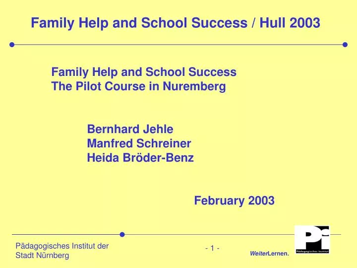 family help and school success hull 2003