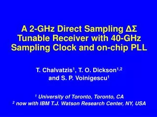 A 2-GHz Direct Sampling ?? Tunable Receiver with 40-GHz Sampling Clock and on-chip PLL