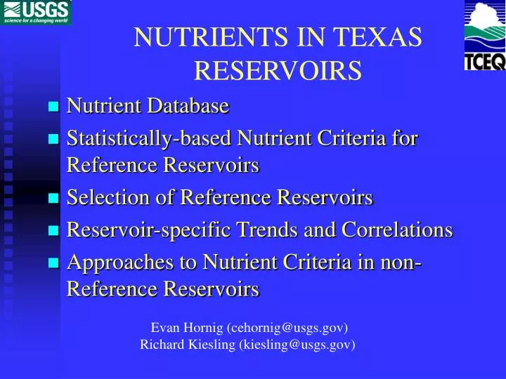 nutrients in texas reservoirs
