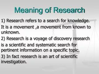 Meaning of Research