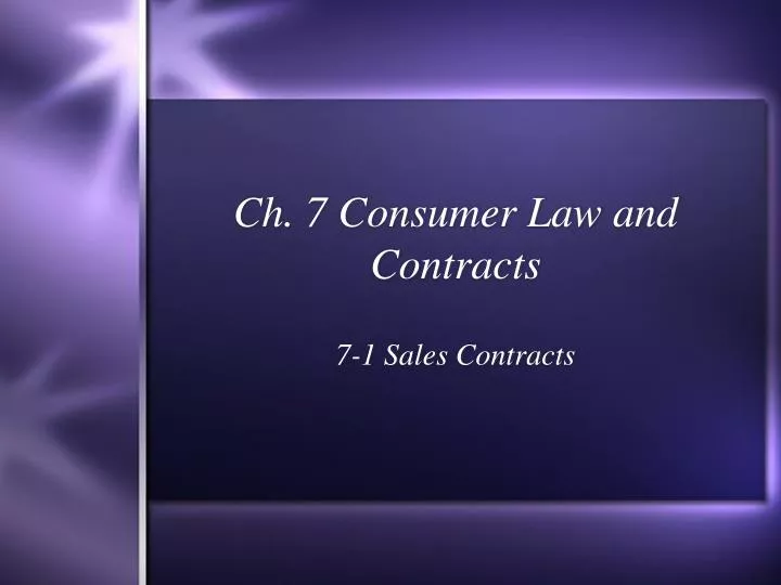 ch 7 consumer law and contracts