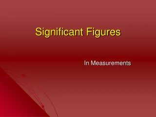 Significant Figures