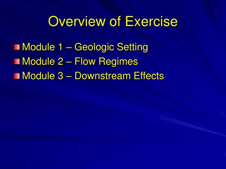 overview of exercise