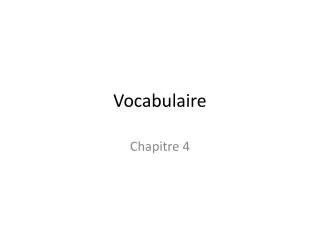 vocabulaire