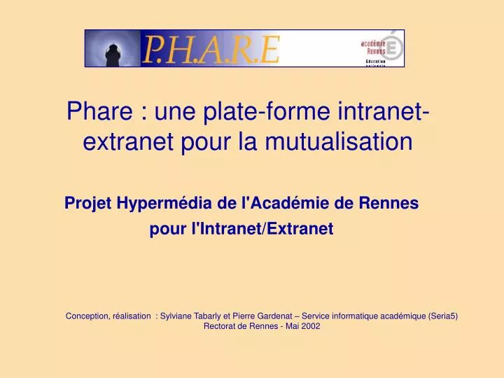 phare une plate forme intranet extranet pour la mutualisation