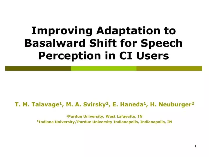 improving adaptation to basalward shift for speech perception in ci users