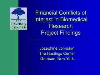 Financial Conflicts of Interest in Biomedical Research Project Findings